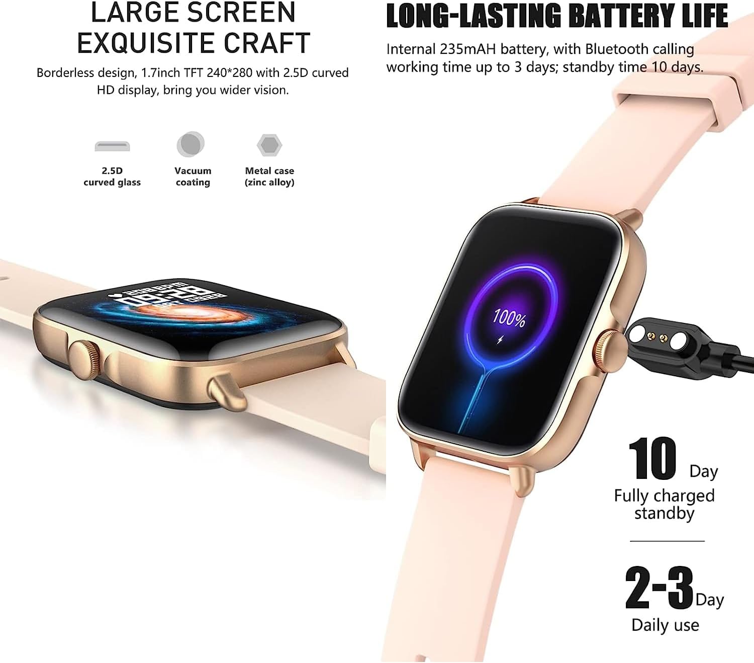 Premium Smart Watch Call/Dial Fitness Tracker, 28 Sport Modes 1.7inch Display AI Voice Control Heart Rate Sleep Monitor Android & iOS Compatible Premium Smart Watch Call/Dial Fitness Tracker, 28 Sport Modes 1.7inch Display AI Voice Control Heart Rate Sleep Monitor Android & iOS Compatible